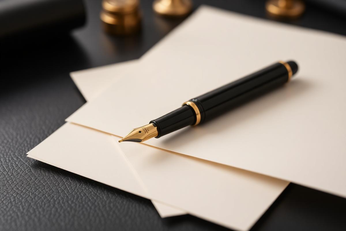 Stylo plume et documents, symbole de rigueur et de confidentialité